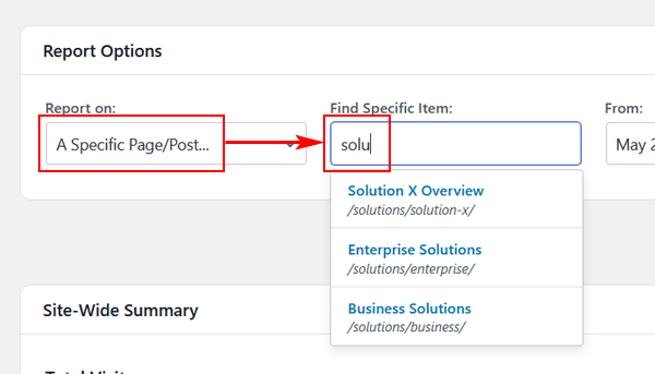 WordPress analytics trends, goal search