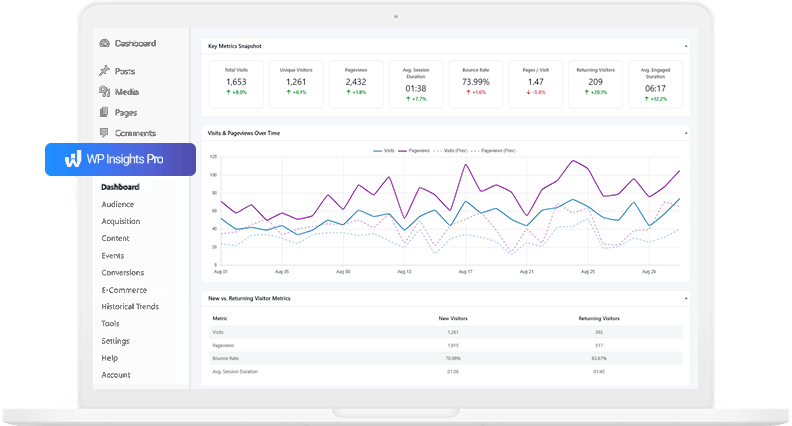 WP Insights Pro dashboard