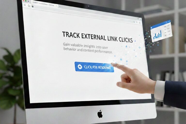 Track outbound links WordPress showing external link leaving a website